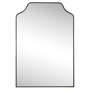 Vivian 24 in. W x 36 in. H Medium Scalloped-Top Metal Framed Wall Mounted Mirror