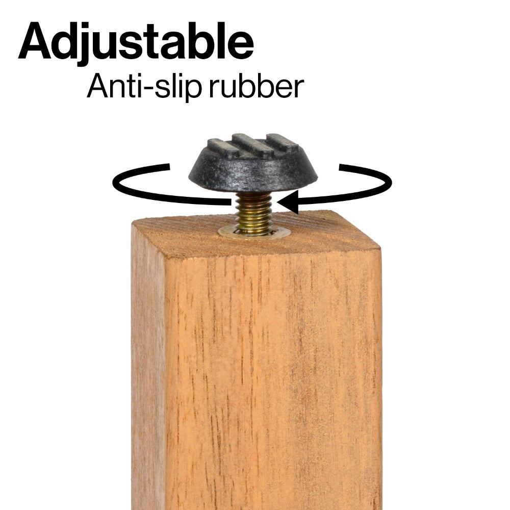 Nuvair 15.75" Traditional Classic Slatted Solid Acacia Wood Indoor/Outdoor Shower Stool - Image 4